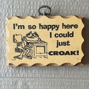 Humorous Frog Wall Plaque